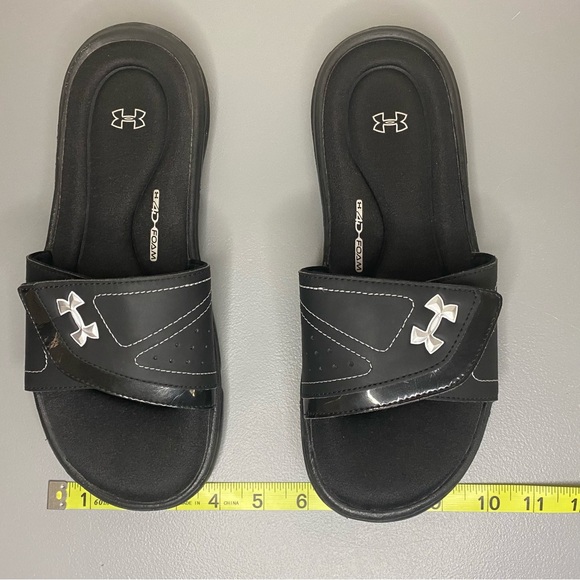 Under Armour 4D Foam Black Adjustable Slide Sandals Women’s Size 9 - Picture 10 of 12
